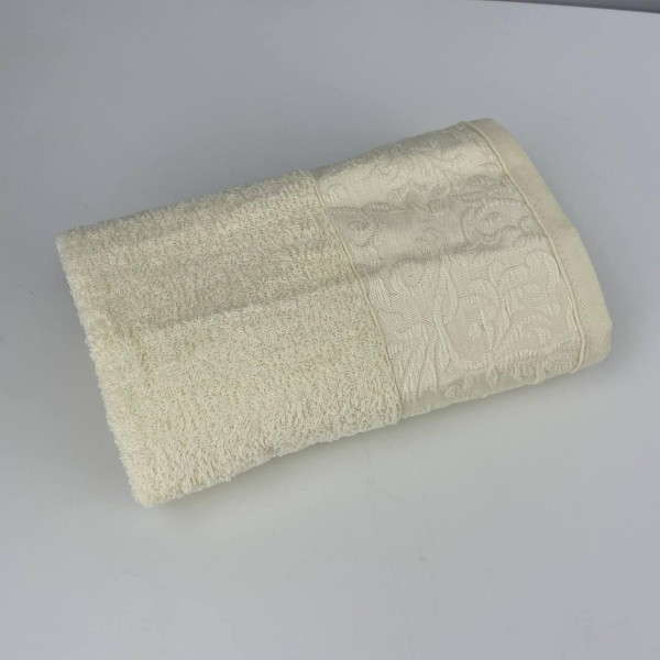 Рушник для обличчя махровий Febo Vip Cotton Botan Туреччина 6399 молочний 50х90 см