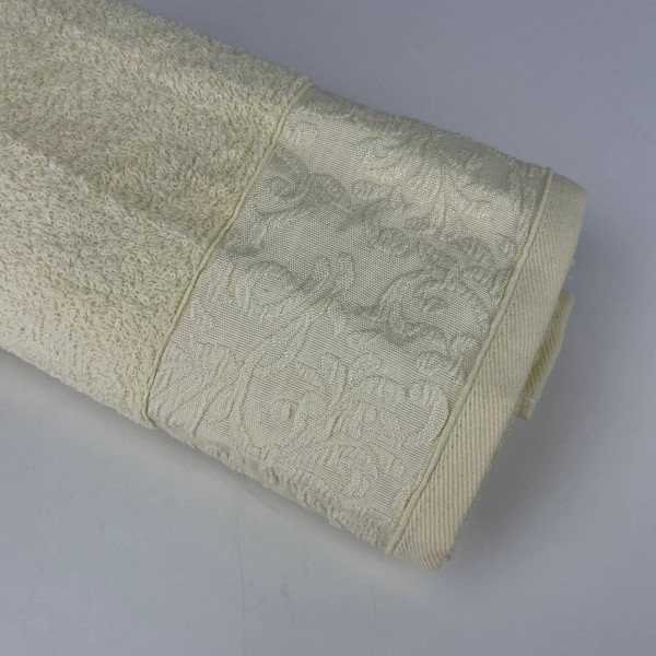 Рушник для обличчя махровий Febo Vip Cotton Botan Туреччина 6399 молочний 50х90 см