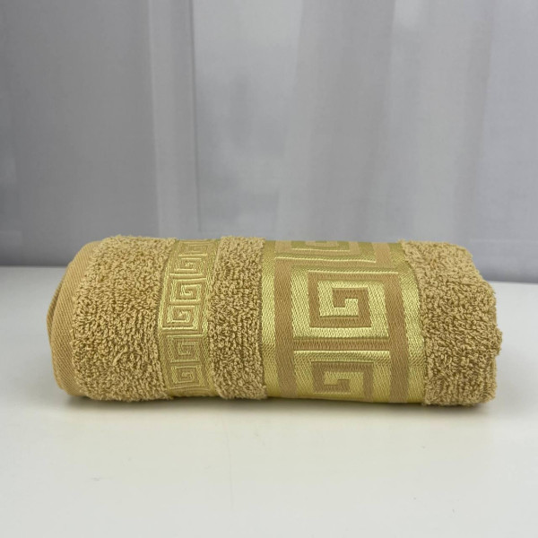 Рушник для обличчя махровий Febo Vip Cotton Grek Туреччина 6386 жовтий 50х90 см