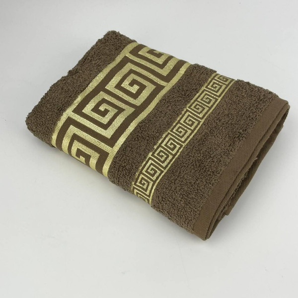 Рушник для обличчя махровий Febo Vip Cotton Grek Туреччина 6387 коричневий 50х90 см