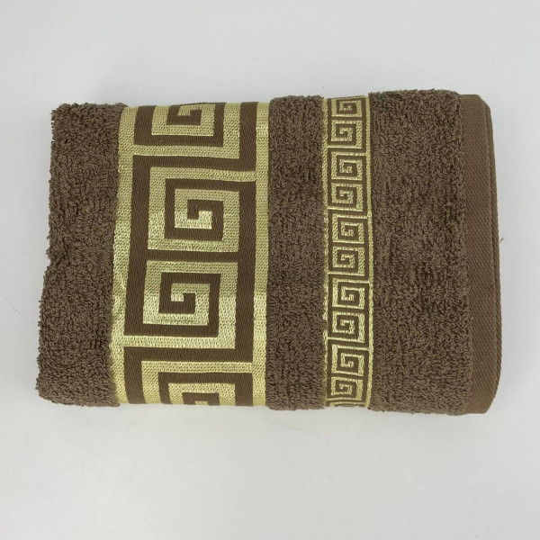Рушник для обличчя махровий Febo Vip Cotton Grek Туреччина 6387 коричневий 50х90 см