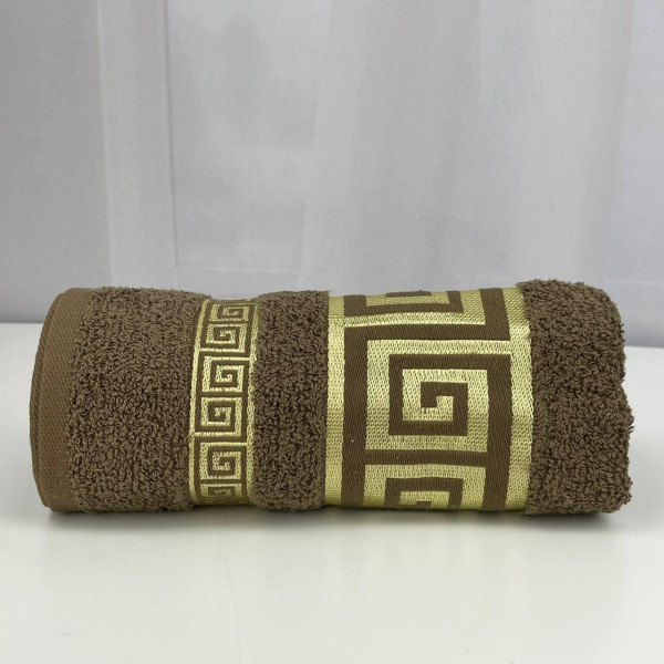 Рушник для обличчя махровий Febo Vip Cotton Grek Туреччина 6387 коричневий 50х90 см