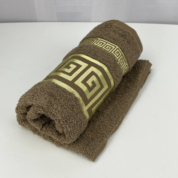Рушник для обличчя махровий Febo Vip Cotton Grek Туреччина 6387 коричневий 50х90 см