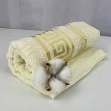 Рушник для обличчя махровий Febo Vip Cotton Grek Туреччина 6388 молочний 50х90 см