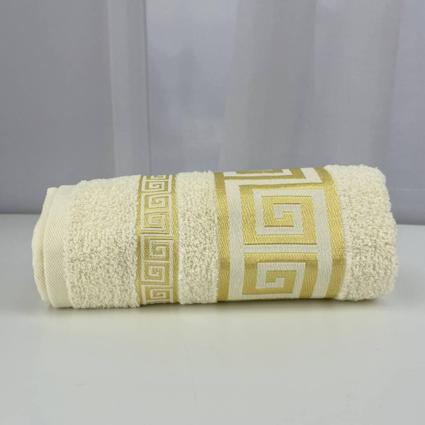 Рушник для обличчя махровий Febo Vip Cotton Grek Туреччина 6388 молочний 50х90 см