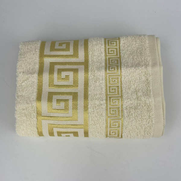 Рушник для обличчя махровий Febo Vip Cotton Grek Туреччина 6388 молочний 50х90 см
