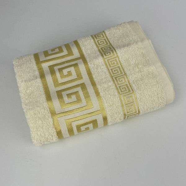 Рушник для обличчя махровий Febo Vip Cotton Grek Туреччина 6388 молочний 50х90 см