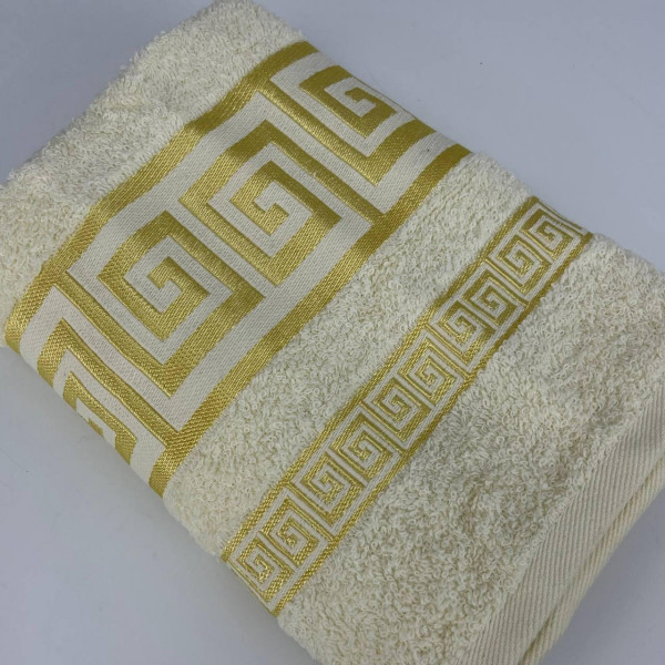 Рушник для обличчя махровий Febo Vip Cotton Grek Туреччина 6388 молочний 50х90 см