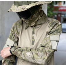 Сорочка чоловіча військова тактична з липучками під шеврони ЗСУ Убакс Туреччина 6583 M хакі