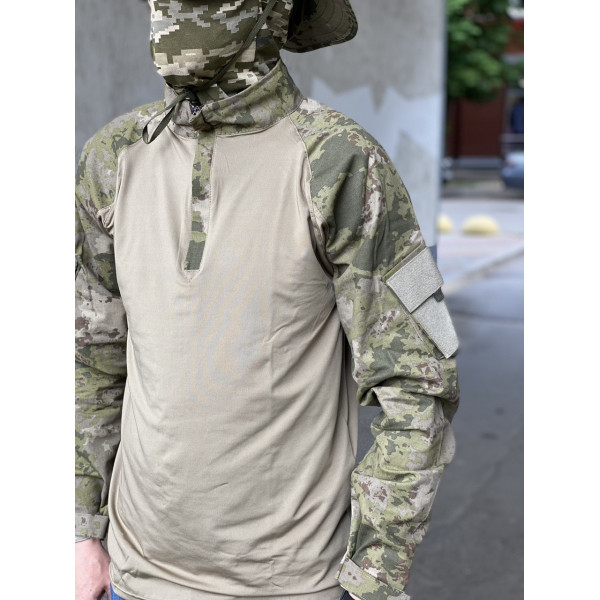 Сорочка чоловіча військова тактична з липучками під шеврони ЗСУ Убакс Туреччина 6583 M хакі