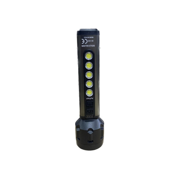 Ліхтар акумуляторний ручний Gold Silver GS-220 9342 5 Вт сріблястий