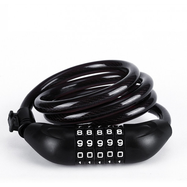 Велосипедний кодовий замок з кріпленням на 5 цифр 11420 120 см чорний