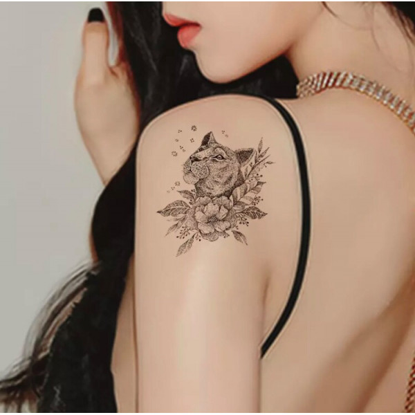 Тимчасове тату водостійке 3D велике Пантера XQB-348 8х9 см