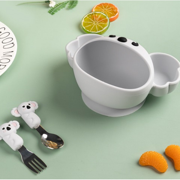 Дитячий набір посуду 18555 3 предмети сірий