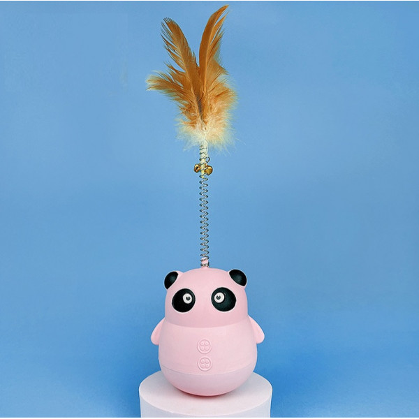 Іграшка годівниця для котів Панда 10809 8.5х25 см рожева