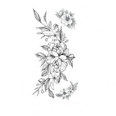 Тимчасове тату водостійке 3D велике Квіти 9 HD-11 18х8 см