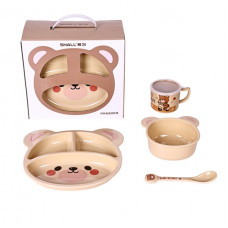 Дитячий набір посуду Ведмідь 18570 4 предмети коричневий