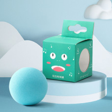 Інтерактивна іграшка м'ячик для котів зі звуками птахів 5923 5 см блакитна