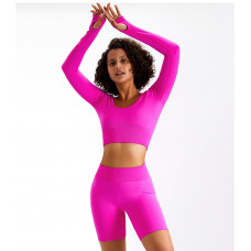 Комплект для фітнесу рашгард та велосипедки 8828 M рожевий