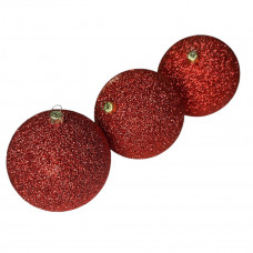 Набір іграшок на ялинку 19815 10 см 3 шт червоний