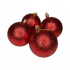 Набір іграшок на ялинку 19848 8 см 4 шт червоний