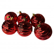 Набір іграшок на ялинку 19849 8 см 6 шт червоний
