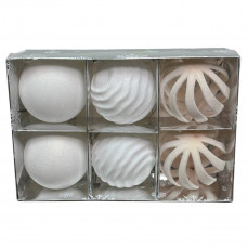 Набір іграшок на ялинку P26-95 19685 8 см 6 білий