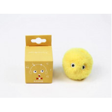 Інтерактивна іграшка м'ячик волохатий для кішок зі звуками птахів 10078 5 см жовта