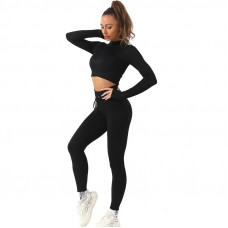 Комплект для фітнесу рашгард та легінси 19271 L чорний