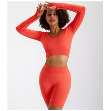 Комплект для фітнесу рашгард та велосипедки 8824 S кораловий