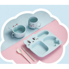 Дитячий набір посуду 11177 блакитний 6 предметів