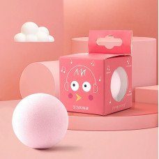 Інтерактивна іграшка м'ячик для котів зі звуками птахів 5922 5 см рожева