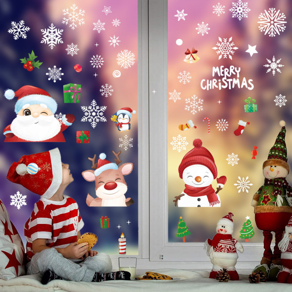 Набір новорічних наклейок на вікно Happy New Year 3 9124 20х30 см 8 листів