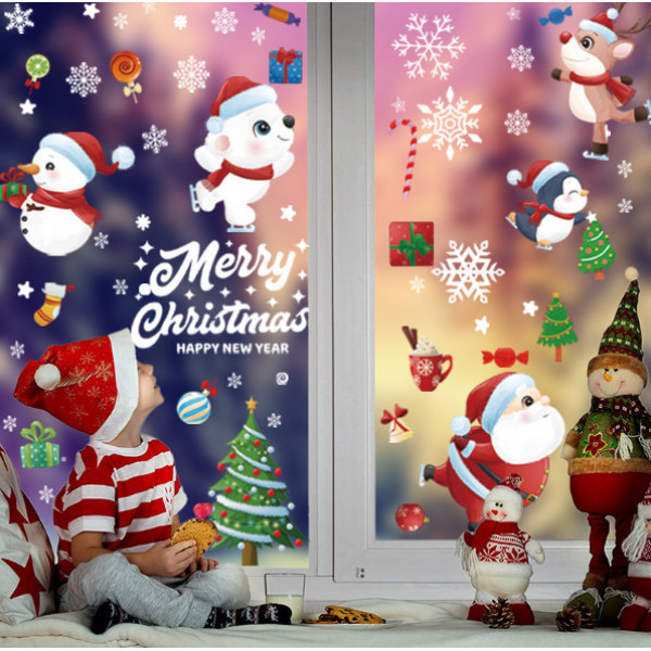 Набір новорічних наклейок на вікно Happy New Year 4 9125 20х30 см 9 листів