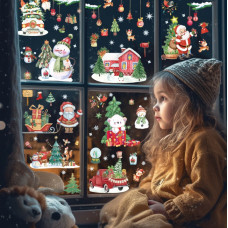 Набір новорічних наклейок на вікно Happy New Year 6 14575 20х30 см 9 аркушів