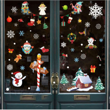 Набір новорічних наклейок на вікно Happy New Year 6 9130 20х30 см 6 листів