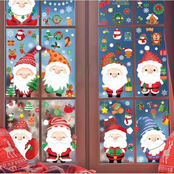 Набір новорічних наклейок на вікно Happy New Year 7 14576 20х30 см 9 аркушів
