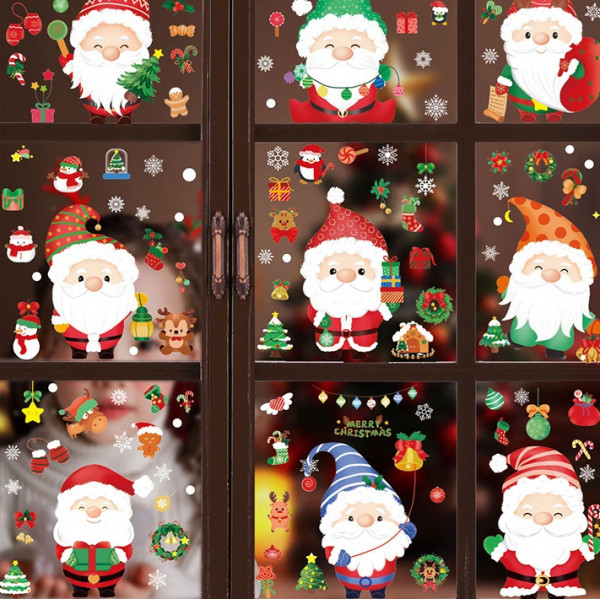 Набір новорічних наклейок на вікно Happy New Year 7 14576 20х30 см 9 аркушів