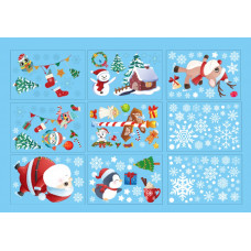 Набір новорічних наклейок на вікно Happy New Year 8 14577 20х30 см 9 аркушів