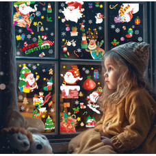 Набір новорічних наклейок на вікно Happy New Year 9 14578 20х30 см 9 аркушів