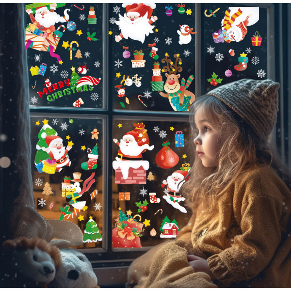 Набір новорічних наклейок на вікно Happy New Year 9 14578 20х30 см 9 аркушів