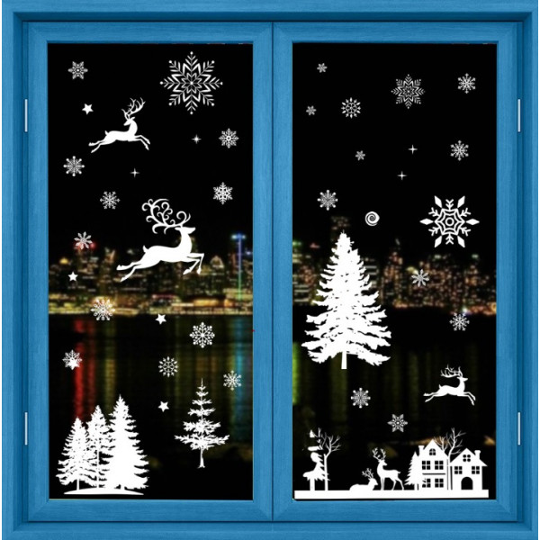 Набір новорічних наклейок на вікно New Year 9 14584 20х30 см 8 аркушів