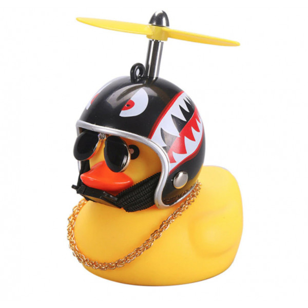 Автомобільна качка з шоломом і кріпленням Funny Ducks Black Shark Teeth 5181
