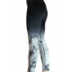 Легінси жіночі спортивні з пуш-ап Tie Dye gradient 18673 M чорні з сірим