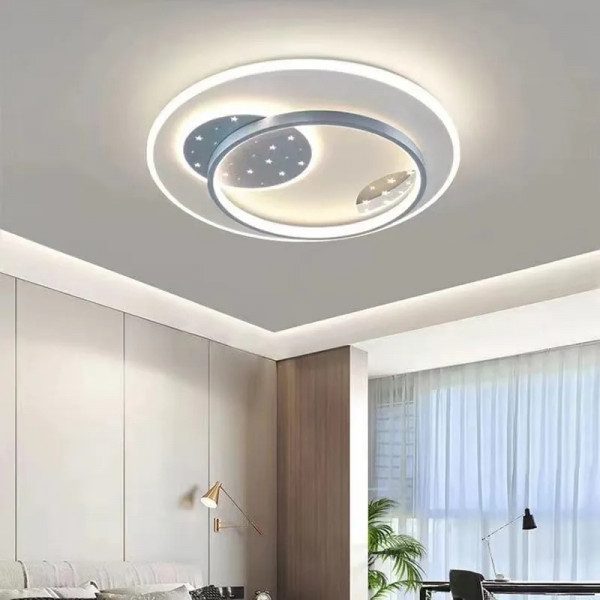 Люстра світлодіодна стельова LED світильник для квартири на стелю лед з пультом 27124 Білий 6х50х50 см.