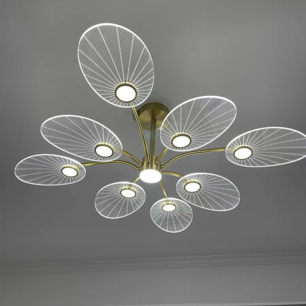 Люстра світлодіодна стельова LED світильник для квартири на стелю лед 26275 Латунь 32х97х97 см.