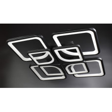 Люстра світлодіодна стельова LED світильник для квартири на стелю лед з пультом 25918 Чорний 10х56х56 см.