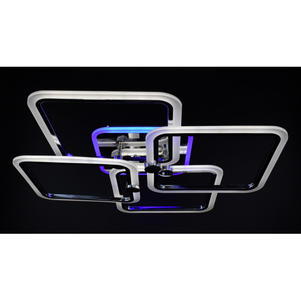 Люстра світлодіодна стельова LED світильник для квартири на стелю лед з пультом 25940 Хром 11х64х64 см.