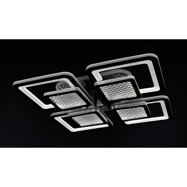 Люстра світлодіодна стельова LED світильник для квартири на стелю лед з пультом 26040 Чорний 9х42х42 см.