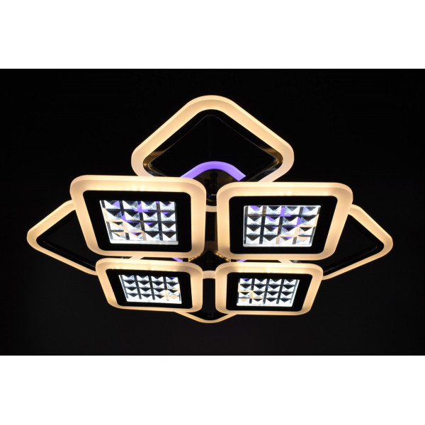 Люстра світлодіодна стельова LED світильник для квартири на стелю лед з пультом 26121 Чорний 11х54х62 см.
